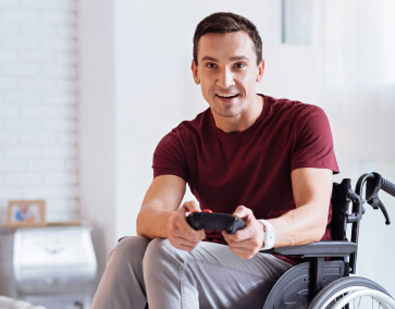 Person with controller